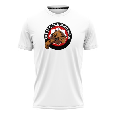 Koszulka Bawełniana UKS Grizzly 33 Logo Biała