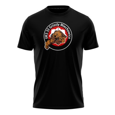Koszulka Bawełniana UKS Grizzly 33 Logo Czarna