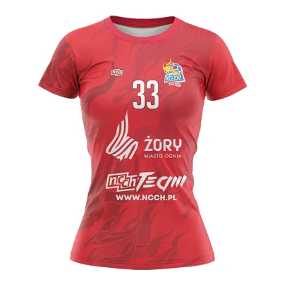 Koszulka Damska Treningowa MTS Trendy Top Żory Czerwona