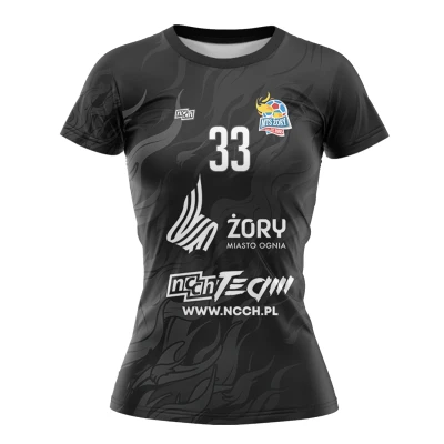 Koszulka Damska Treningowa MTS Trendy Top Żory Czarna