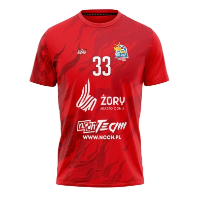 Koszulka Męska i Dziecięca Treningowa MTS Trendy Top Żory Czerwona